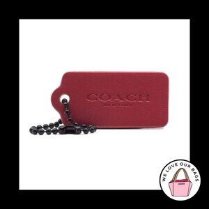 1.75" Medium COACH NEW YORK Pink Leather Black Fob Bag Charm Keychain Hang Tag
